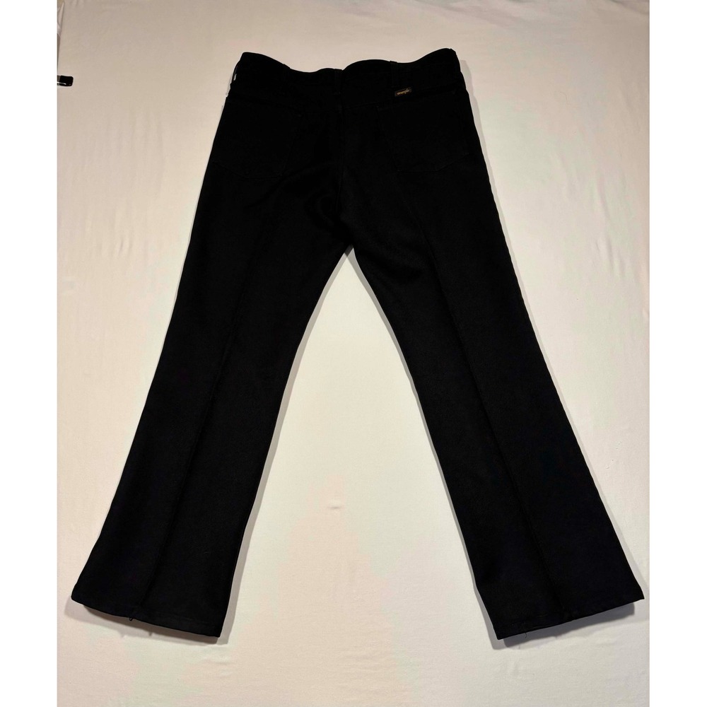 Wrangler Wrancher Dress Jeans Mens 36x30 Black Polyester Twill Western Flare - Picture 6 of 7